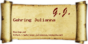 Gehring Julianna névjegykártya